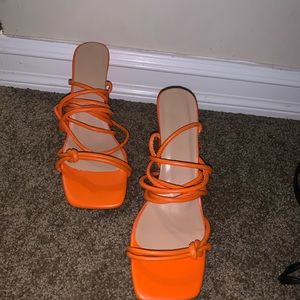 Size 8 orange heels